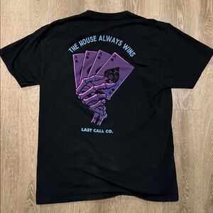 The House Always Wins T-Shirt, Last Call Co (Large, Mens)